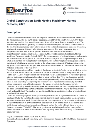 Global Construction Earth Moving Machinery Market Outlook, 2025