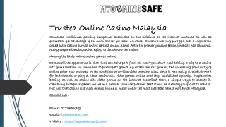 Trusted Online Casino Malaysia