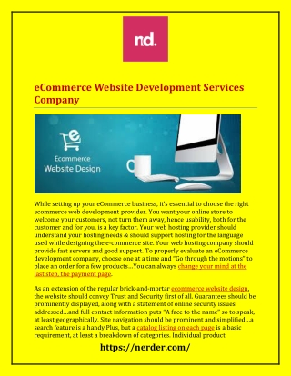 eCommerce Website Development Services Company