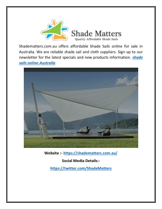 Shade Sails Online for Sale in Australia | Shadematters.com.au