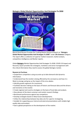 Global Biologics Market Research Report Forecast 2030