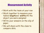 Measurement Activity