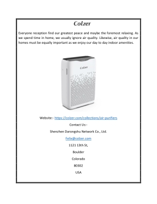 Air Purifier For Large Room USA | Colzer