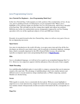 java programming course