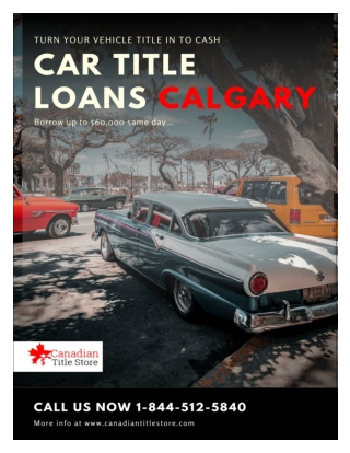Car Title Loans Calgary for any credit type