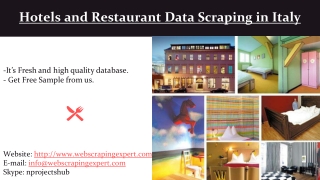 Hotels and Restaurant Data Scraping in Italy