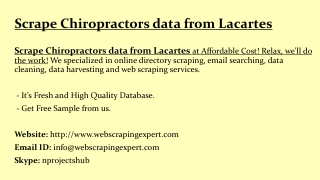 Scrape Chiropractors data from Lacartes