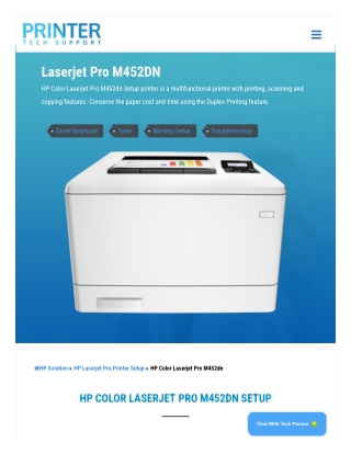 HP Color Laserjet Pro M452dn Setup | Connect to Wireless