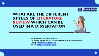 Writing Chapter 2: Different Types of Literature Reviews which can be used in a Dissertation