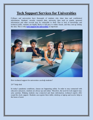 Tech Support Services for Universities