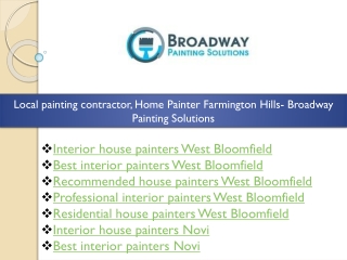 Best interior painters West Bloomfield