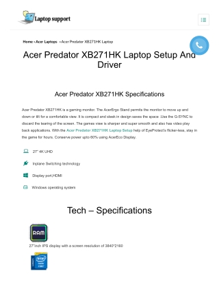 Acer Predator XB271HK Laptop Setup