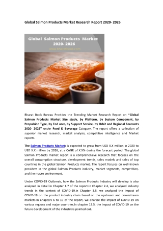 Global  Salmon Products  Market Research Report 2020- 2026