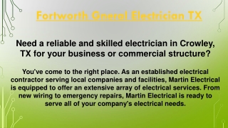 Crowley Electrical Repair TX