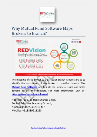 Why Mutual Fund Software Maps Brokers to Branch