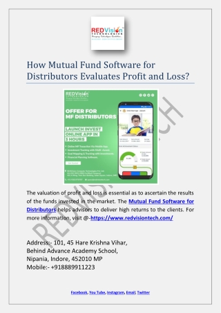 How Mutual Fund Software for Distributors Evaluates Profit and Loss?