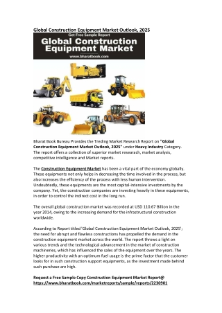 Global Construction Equipment Market Research Report Forecast 2025