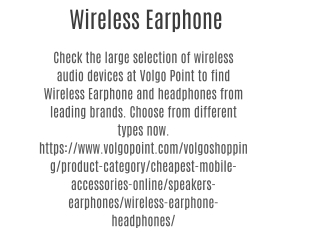 Wireless Earphone