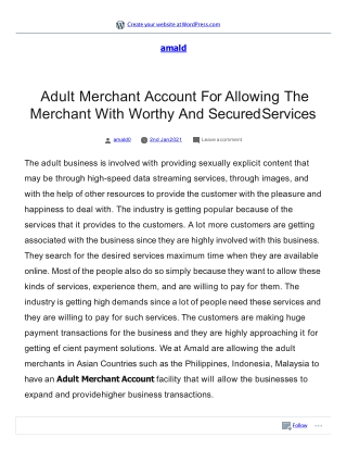 Adult Merchant Account
