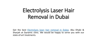 Electrolysis Laser Hair Removal in Dubai