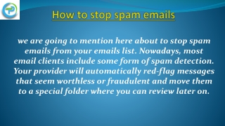 How to stop spam emails