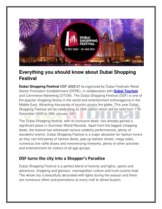 Everything you should know about Dubai Shopping Festival