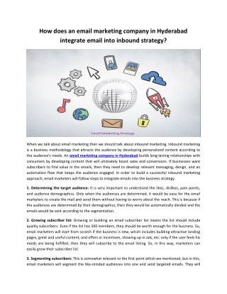 How does an email marketing company in Hyderabad integrate email into inbound strategy