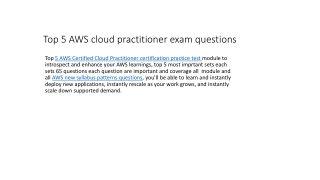 Top 5 AWS cloud practitioner exam questions