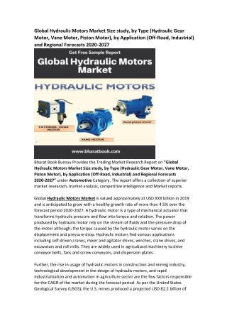 Worldwide  Hydraulic Motors Market Research Report Forecast to 2027