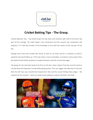 Free Cricket Betting Tips & Match Prediction - IPL Betting Tip - CBTF