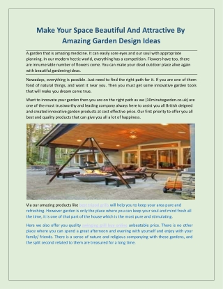 Make Your Space Beautiful And Attractive By Amazing Garden Design Ideas