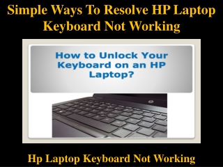 Simple Ways To Resolve HP Laptop Keyboard Not Working