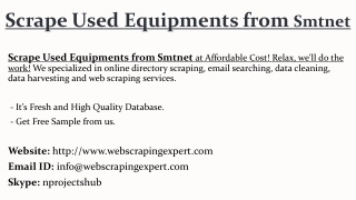 Scrape Used Equipment from Smtnet