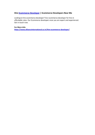 Hire Ecommerce Developer | Ecommerce Developers Near Me