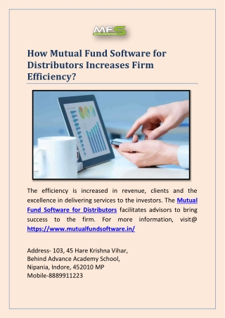 How Mutual Fund Software for Distributors Increases Firm Efficiency?