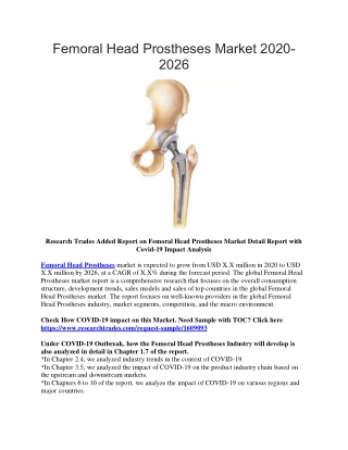 Femoral Head Prostheses Market 2020-2026