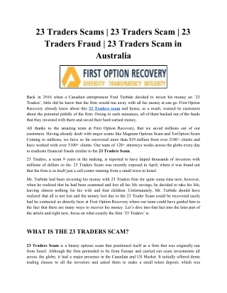 23 Traders scam | 23 Traders scams
