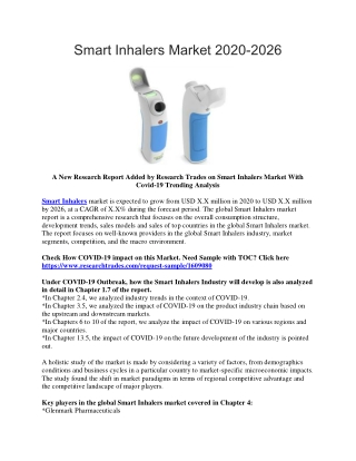 Smart Inhalers Market 2020-2026
