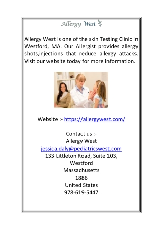 Skin Testing Clinic in Westford MA | Allergy West