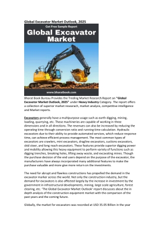 Global Excavator Market Research Report Forecast 2025