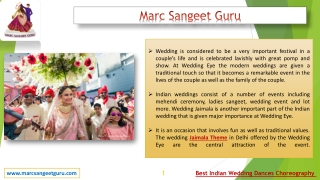 The Top & Best Dance Choreographer at Marc Sangeet Guru