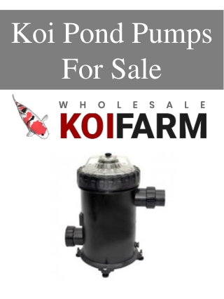 Koi Pond Pumps For Sale