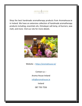 Shop Handmade Aromatherapy Product In Ireland | Aromahouse.ie