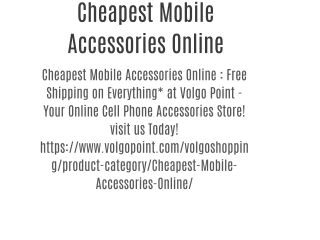 Cheapest Mobile Accessories Online