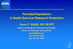 Perinatal Depression A Health Services Research Perpective
