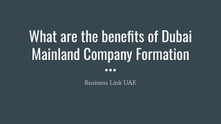 What Are the Benefits of Dubai Mainland Company Formation