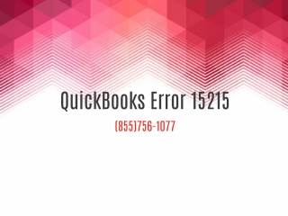 QuickBooks Error 15215