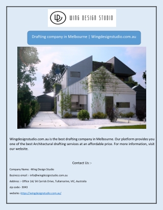 Drafting company in Melbourne | Wingdesignstudio.com.au