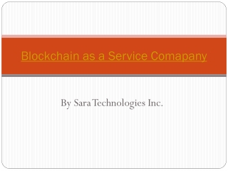 Blockchain as a service company