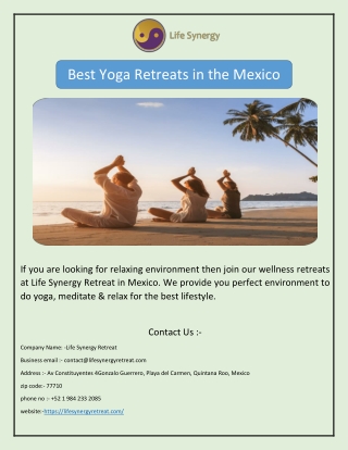 Best Yoga Retreats in the Mexico